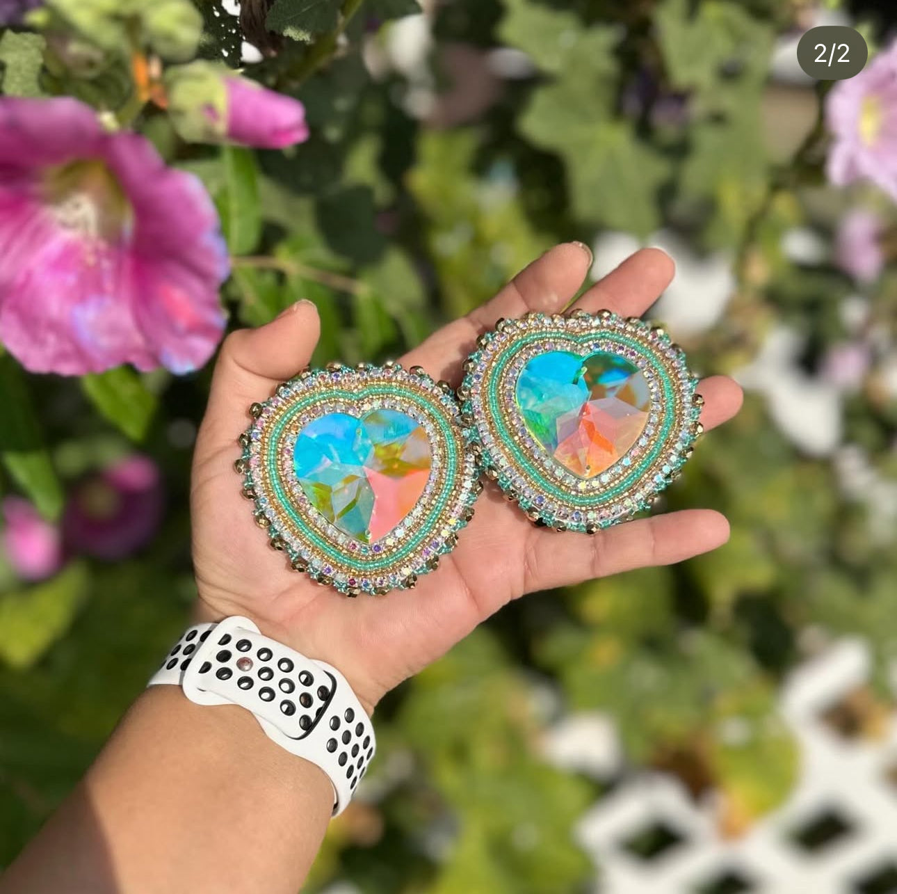 Beaded Heart earrings