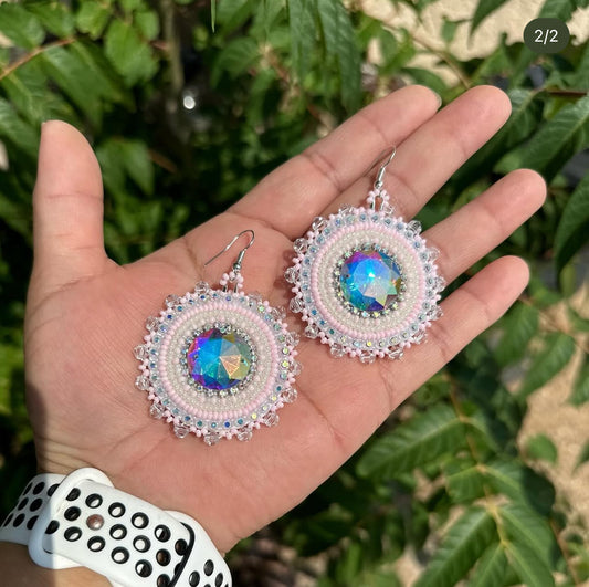Beaded Pink earrings